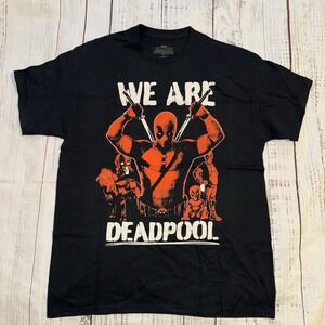 Deadpool & Wolverine Mens T-Shirt - We Are Deadpool Red Group Sketch Logo Back